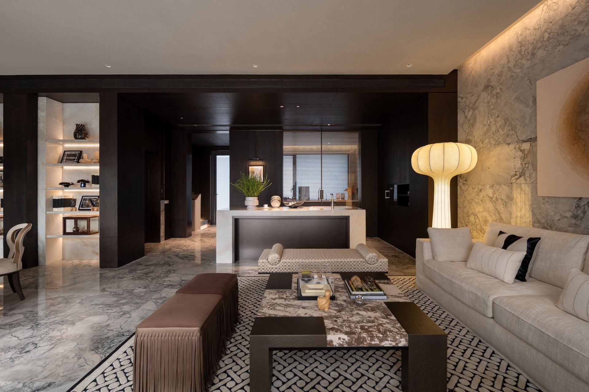 Dark Urban Villa Interior view 5