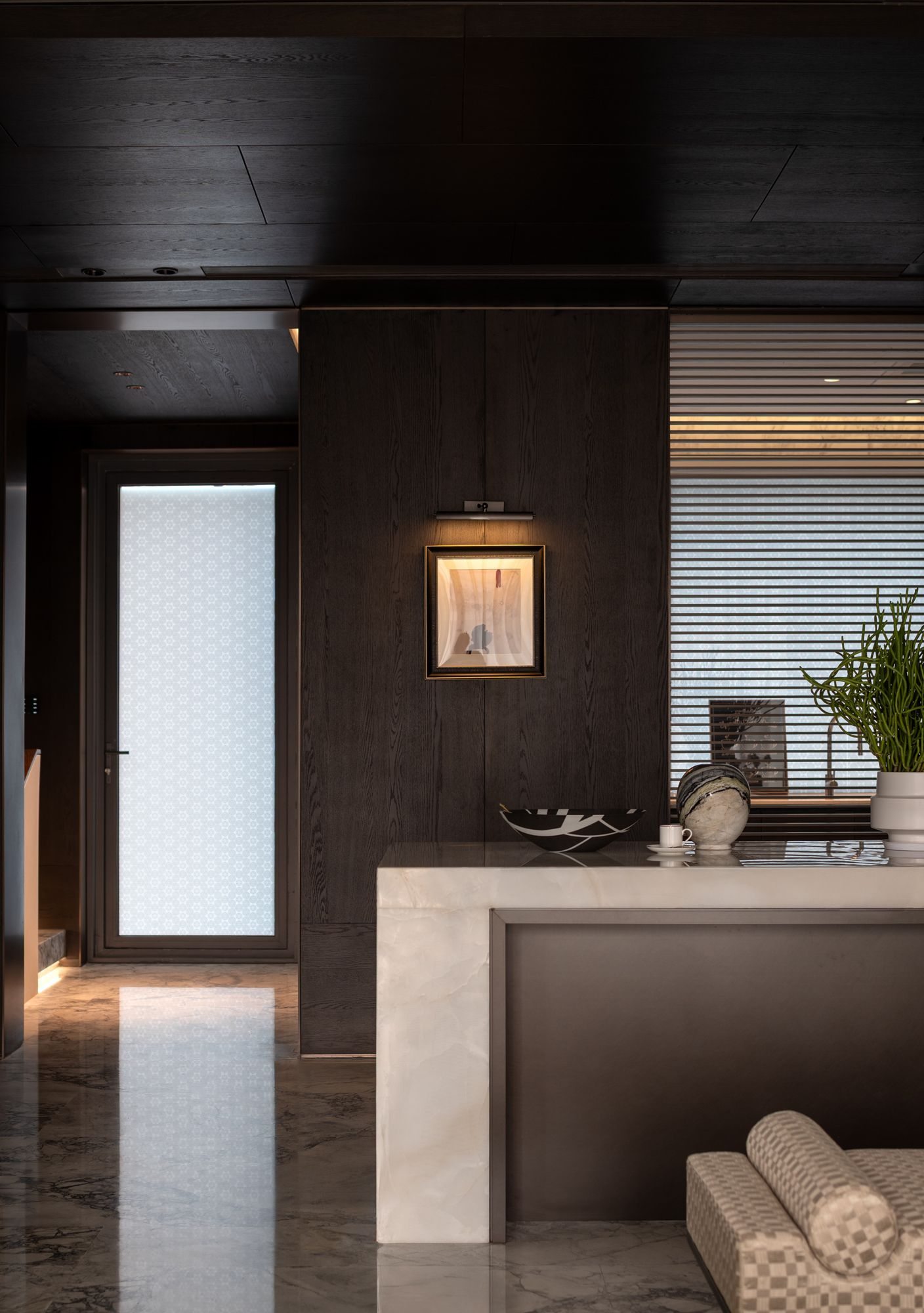 Dark Urban Villa Interior view 6