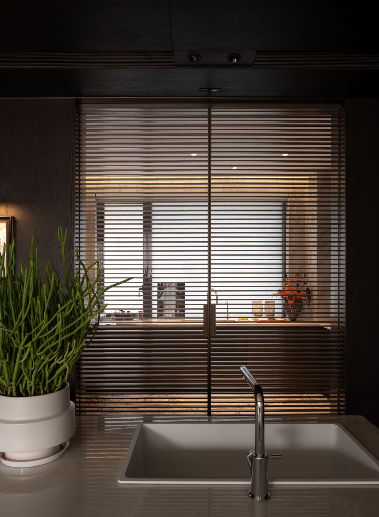 Dark Urban Villa Interior view 7