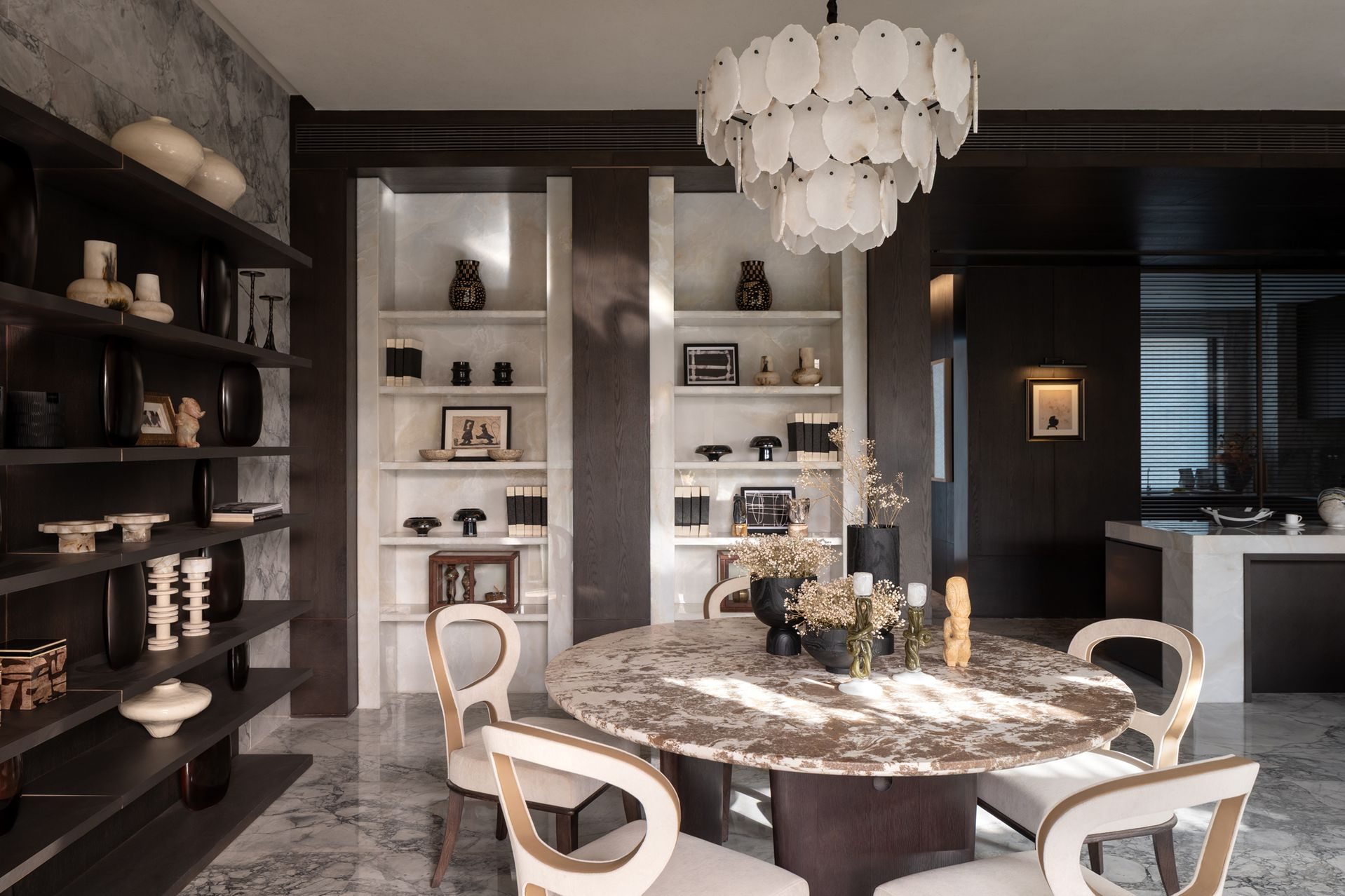 Dark Urban Villa Interior view 8