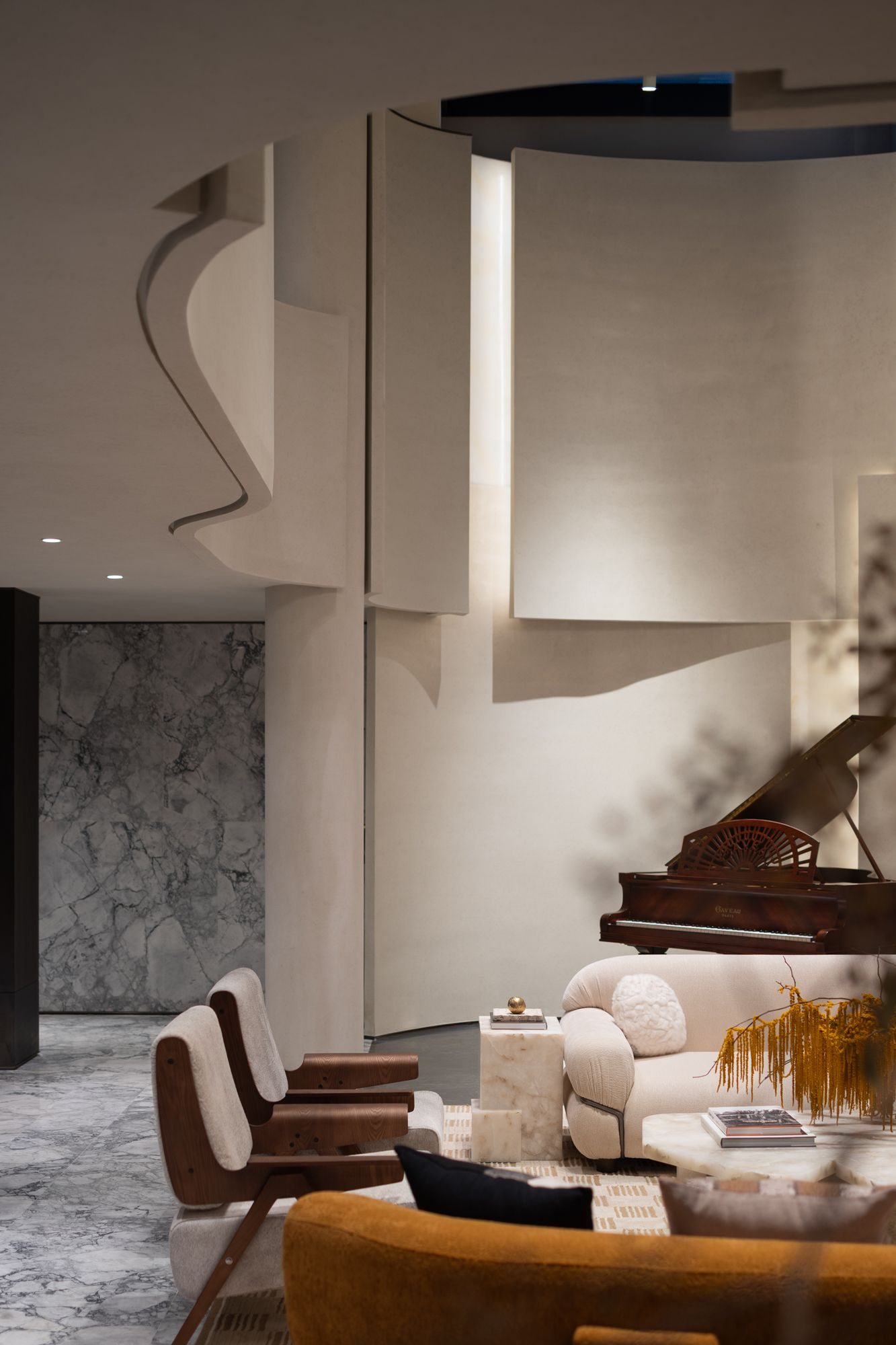 Dark Urban Villa Interior view 10