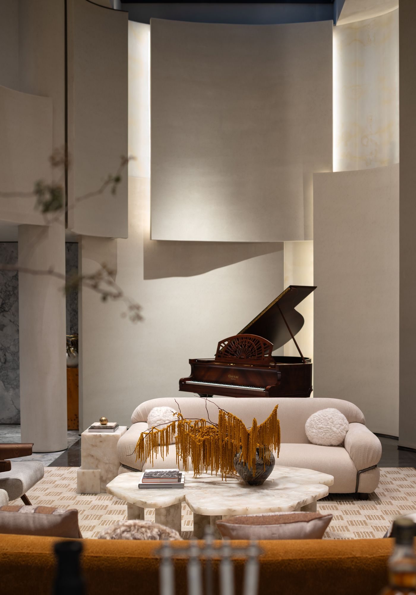 Dark Urban Villa Interior view 12