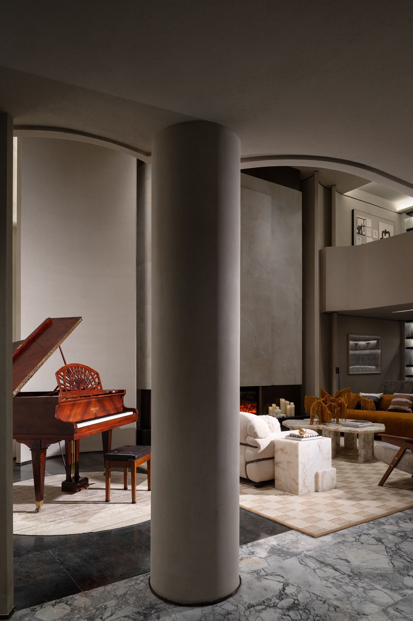 Dark Urban Villa Interior view 13