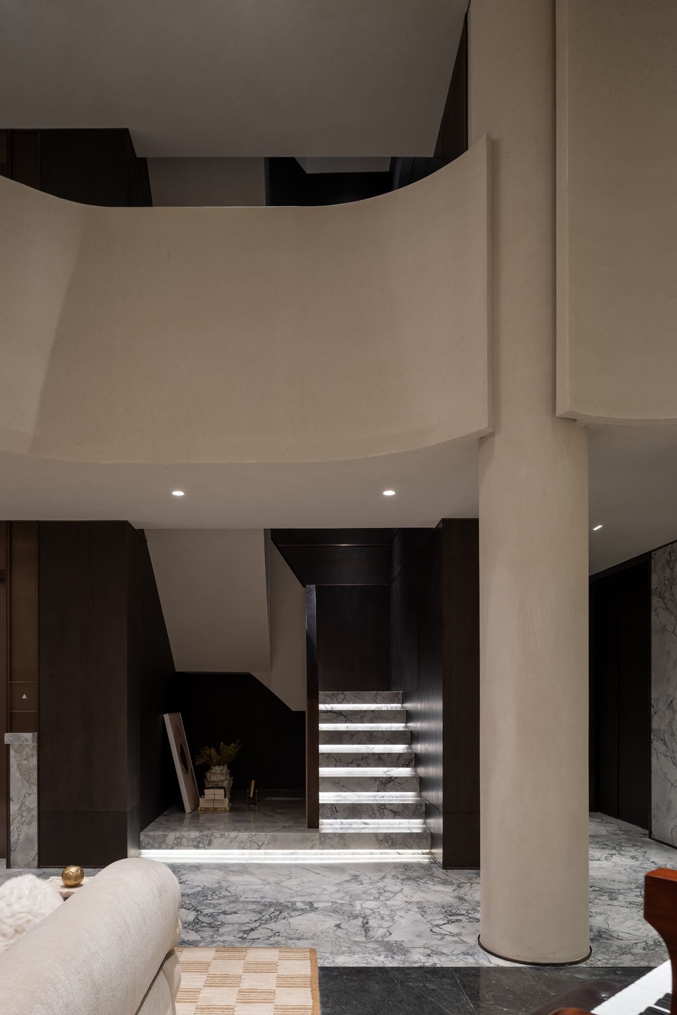 Dark Urban Villa Interior view 14
