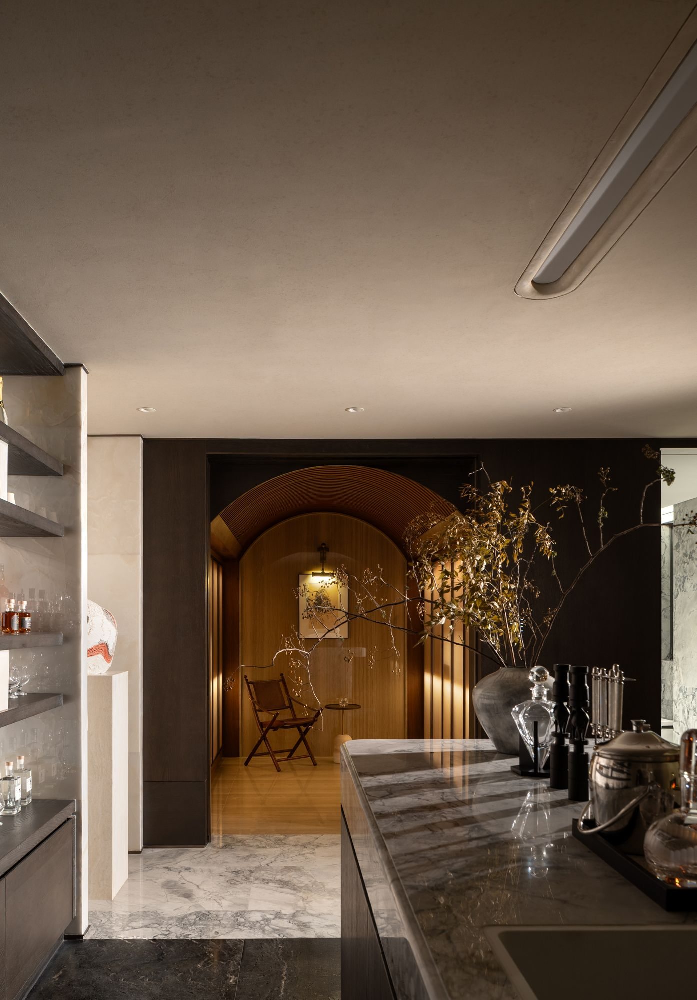 Dark Urban Villa Interior view 15
