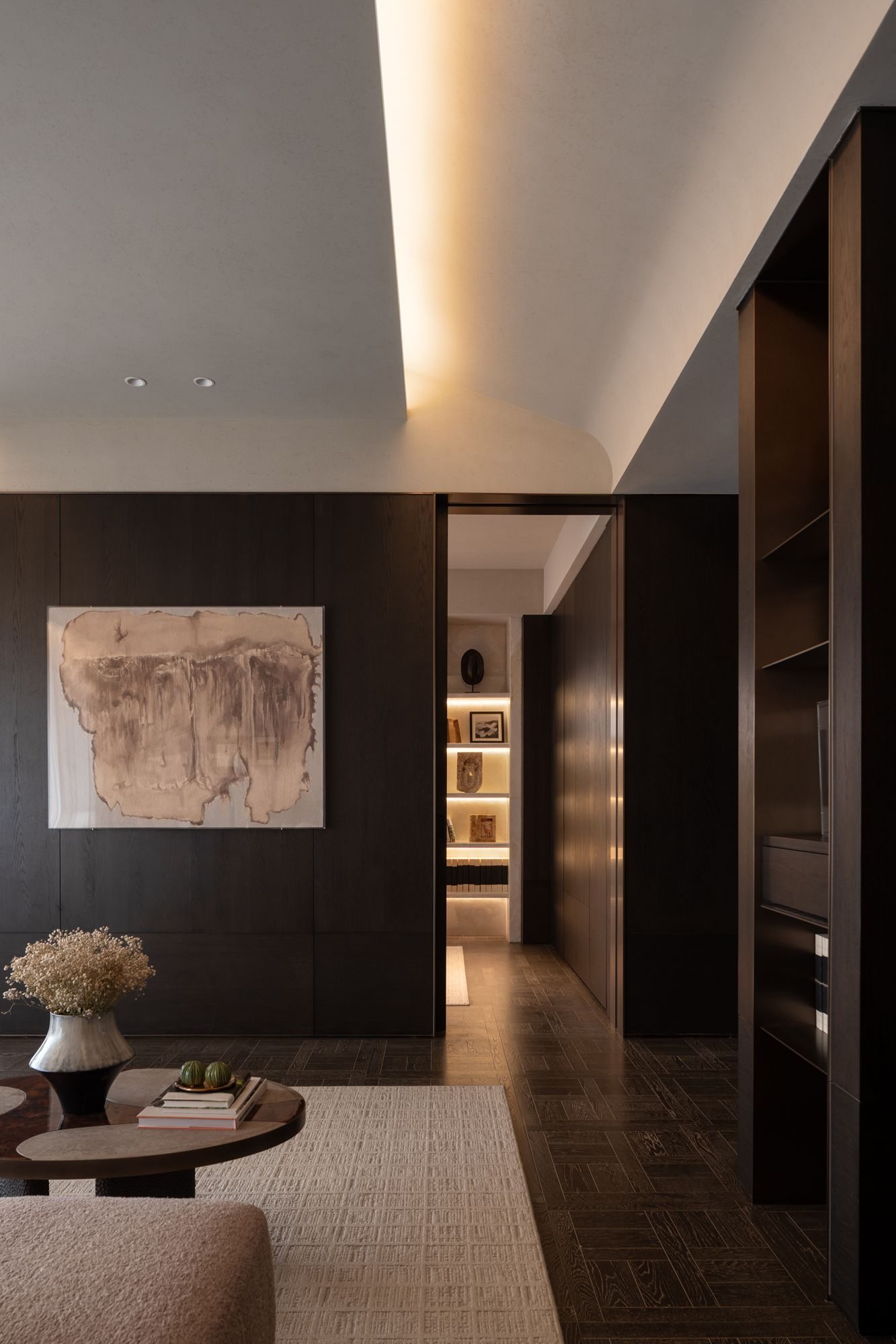 Dark Urban Villa Interior view 22