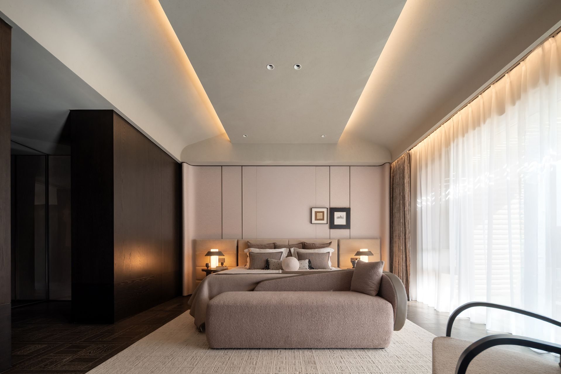 Dark Urban Villa Interior view 23