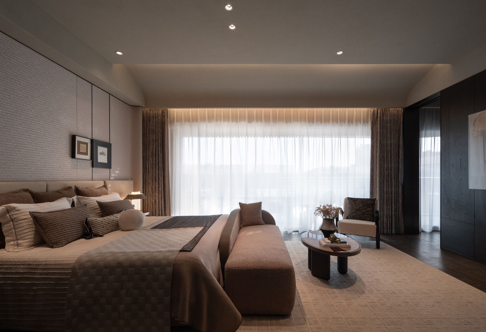 Dark Urban Villa Interior view 24