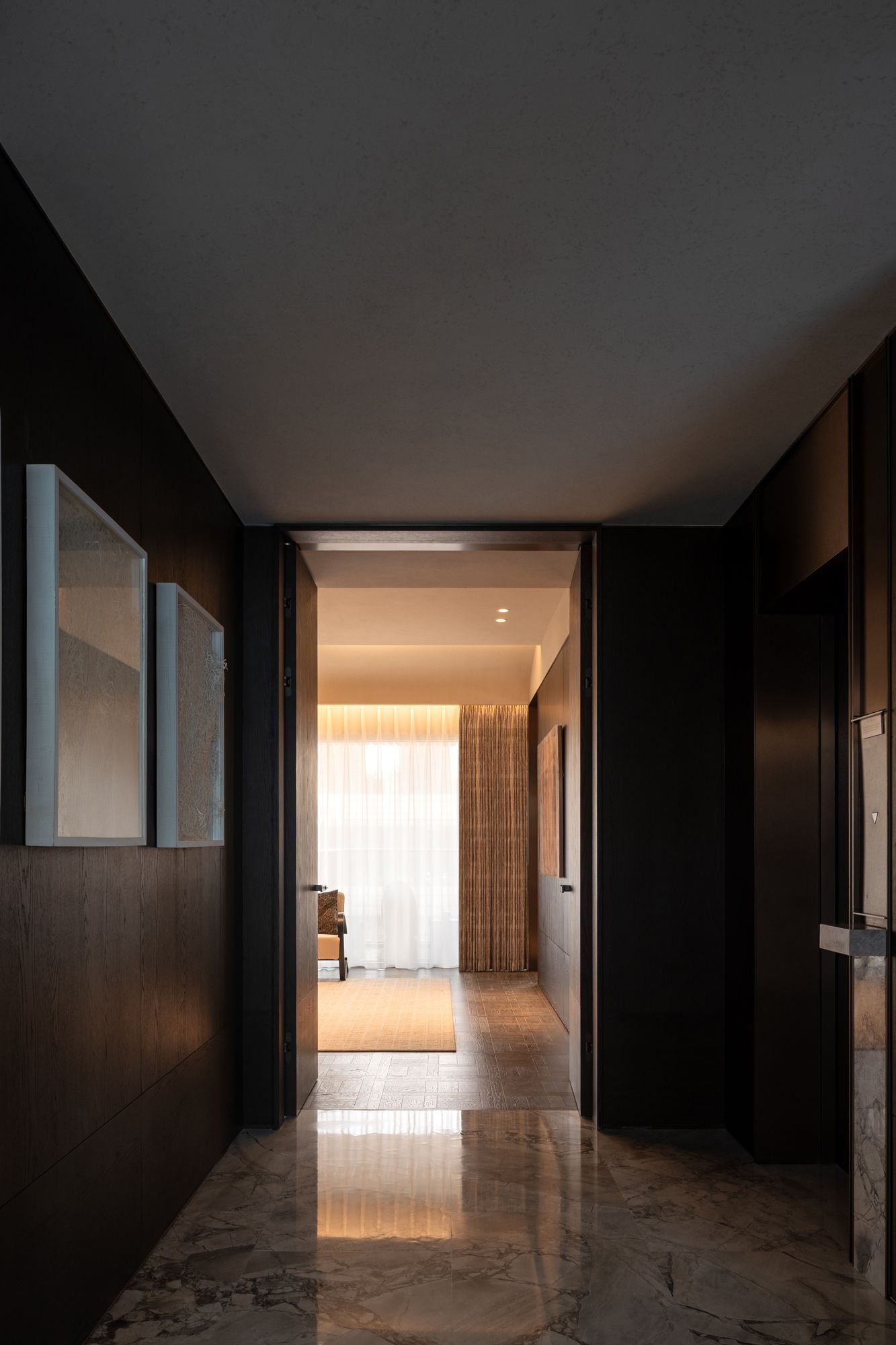 Dark Urban Villa Interior view 25