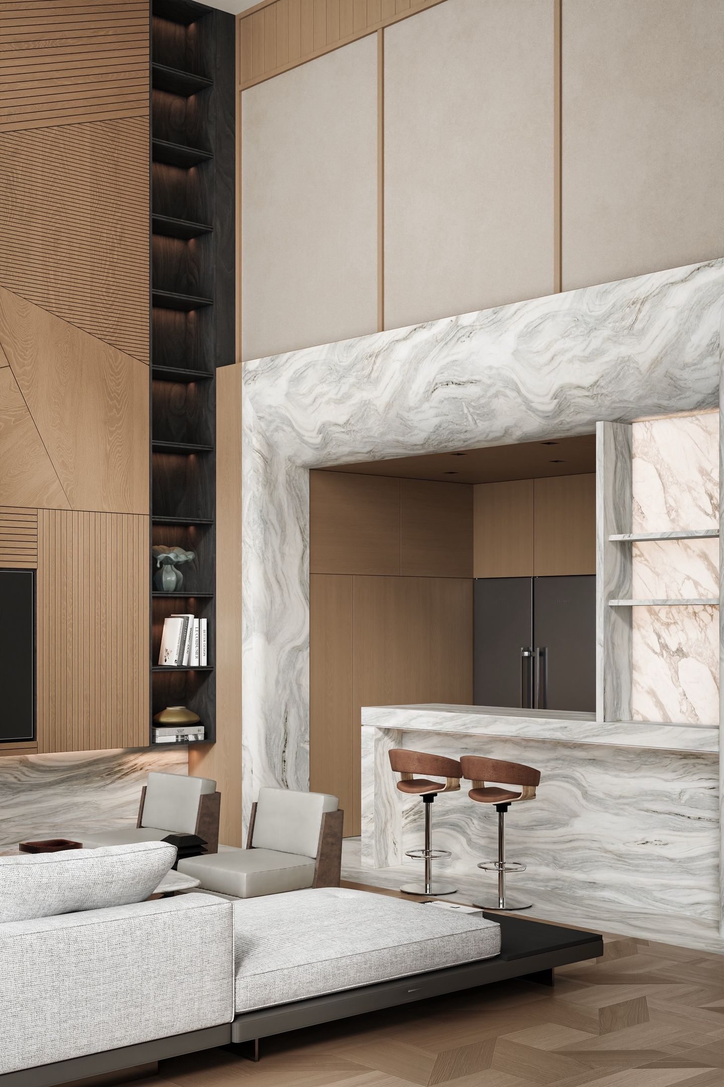Double-Height Wood Villa preview 3