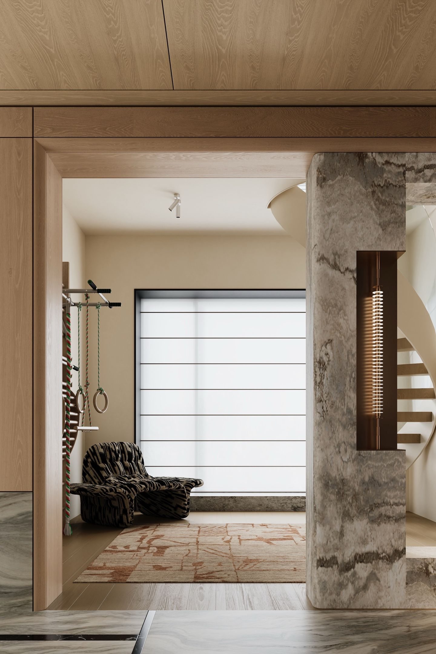 Double-Height Wood Villa view 11