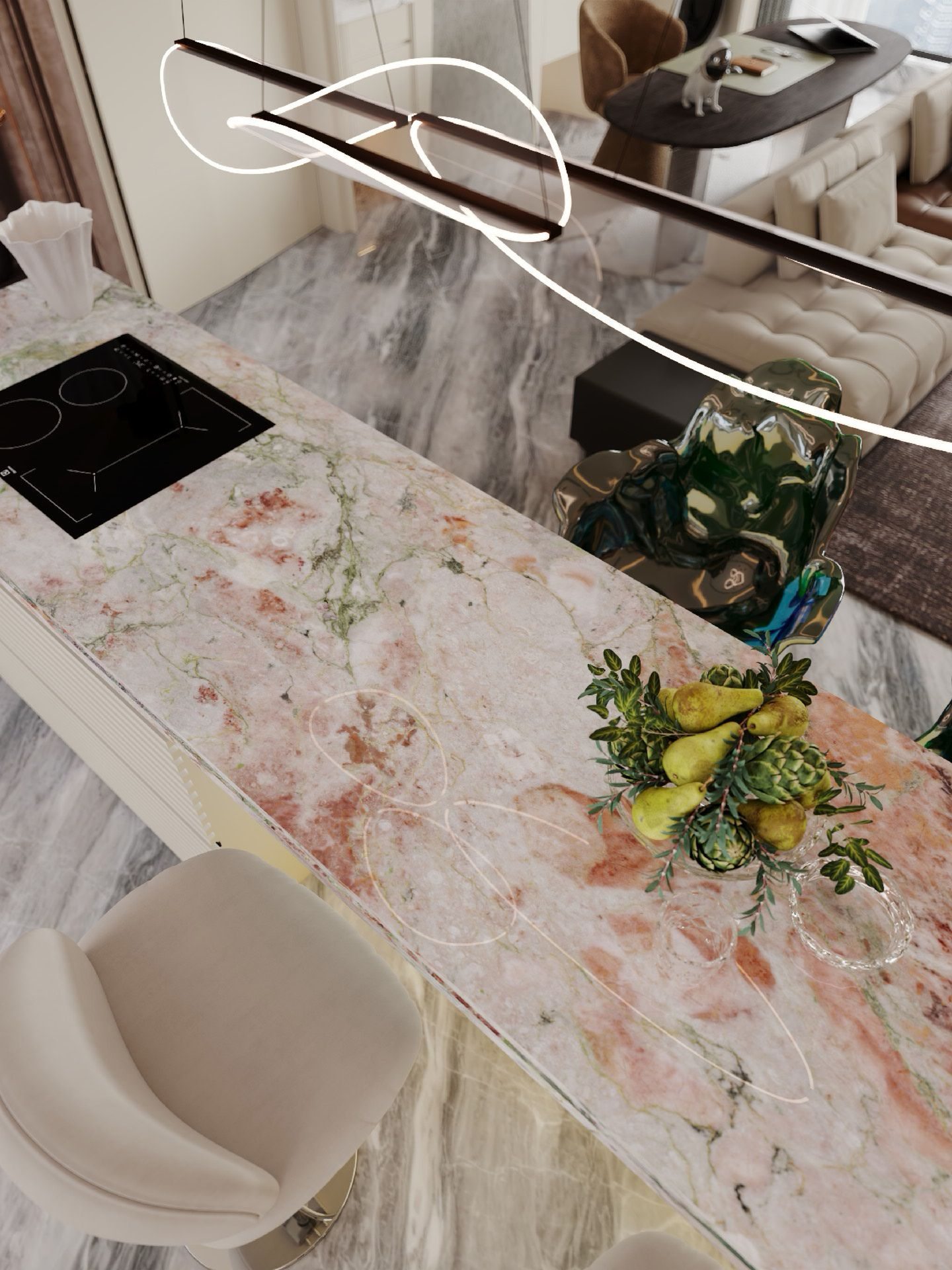 Marble Light Luxury Open Plan view 5