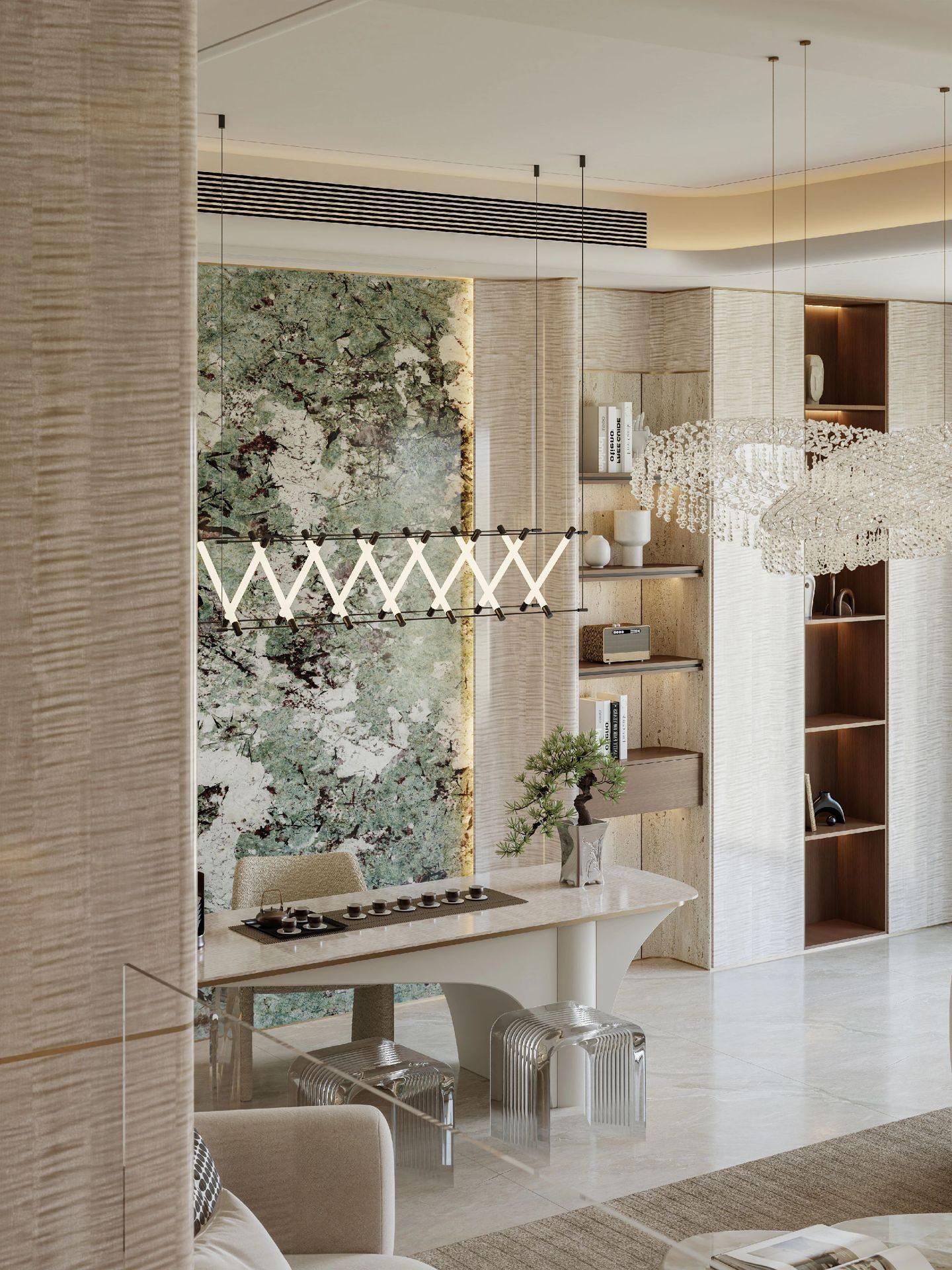 Soft Luxury Living and Dining view 8