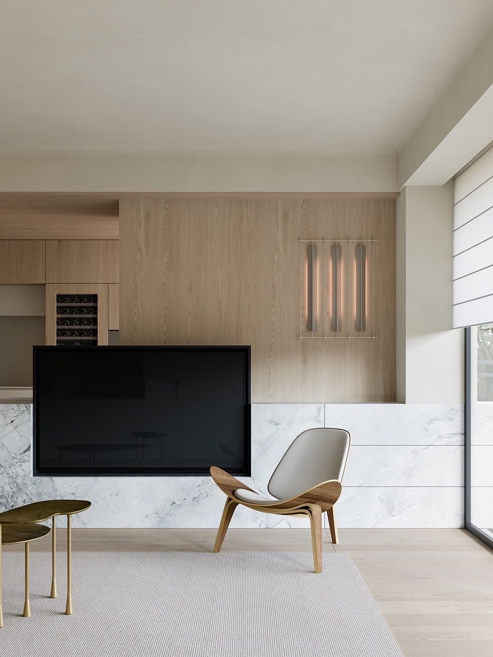 Warm Wood Apartment Interior view 6